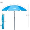 Ombrellone Aktive UV50 Ø 180 cm Azzurro Poliestere Alluminio 180 x 187,5 x 180 cm (12 Unità)