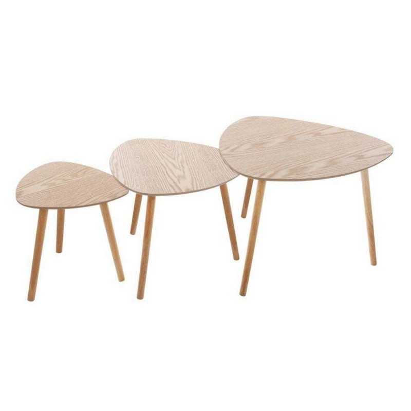 Set di 3 tavoli Atmosphera Mileo Naturale Set di 3 tavoli Atmosphera Mileo Naturale