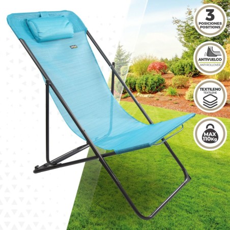 Lettino reclinabile Aktive Azzurro 53 x 87 x 78 cm (4 Unità)