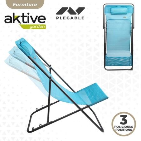 Lettino reclinabile Aktive Azzurro 53 x 87 x 78 cm (4 Unità)