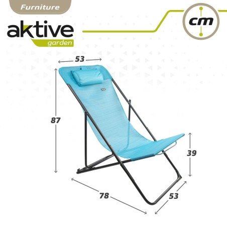 Lettino reclinabile Aktive Azzurro 53 x 87 x 78 cm (4 Unità)