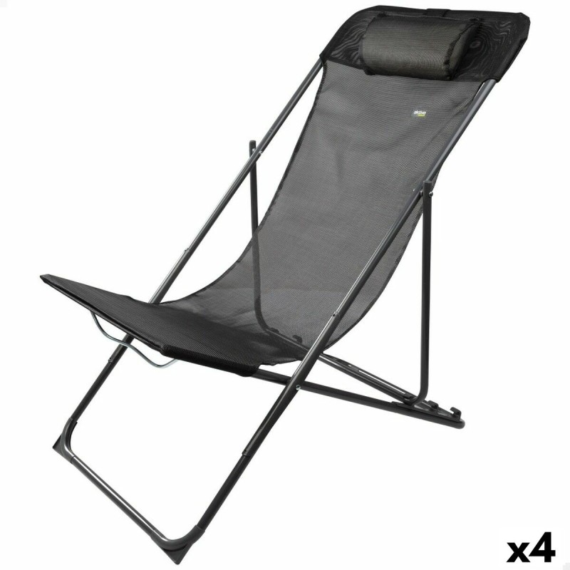 Lettino reclinabile Aktive Nero 53 x 87 x 78 cm (4 Unità) Lettino reclinabile Aktive Nero 53 x 87 x 78 cm (4 Unità)