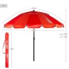 Ombrellone Aktive Rosso Alluminio 240 x 235 x 240 cm (6 Unità)