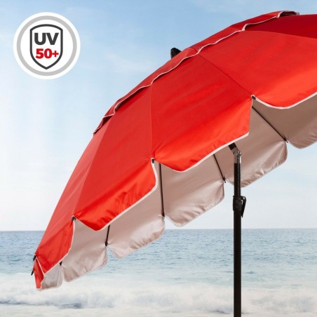 Ombrellone Aktive Rosso Alluminio 220 x 215 x 220 cm (6 Unità)