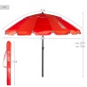 Ombrellone Aktive Rosso Alluminio 220 x 215 x 220 cm (6 Unità)