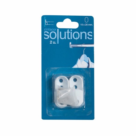 Supporto per asta dell'armadio Stor Planet Cintacor Bianco Ovalada 15 x 25 mm (2 Unità)