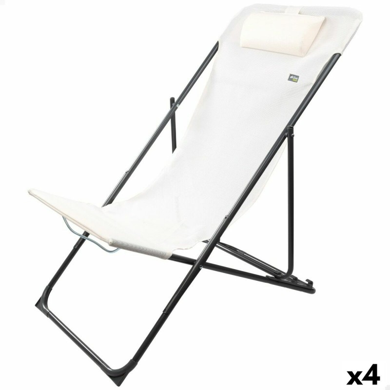 Lettino reclinabile Aktive Bianco 53 x 87 x 78 cm (4 Unità) Lettino reclinabile Aktive Bianco 53 x 87 x 78 cm (4 Unità)