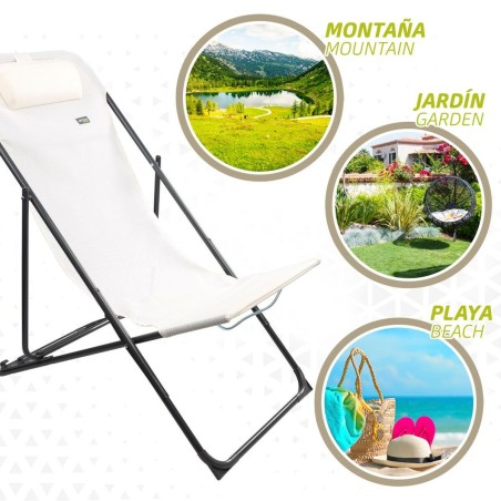 Lettino reclinabile Aktive Bianco 53 x 87 x 78 cm (4 Unità)