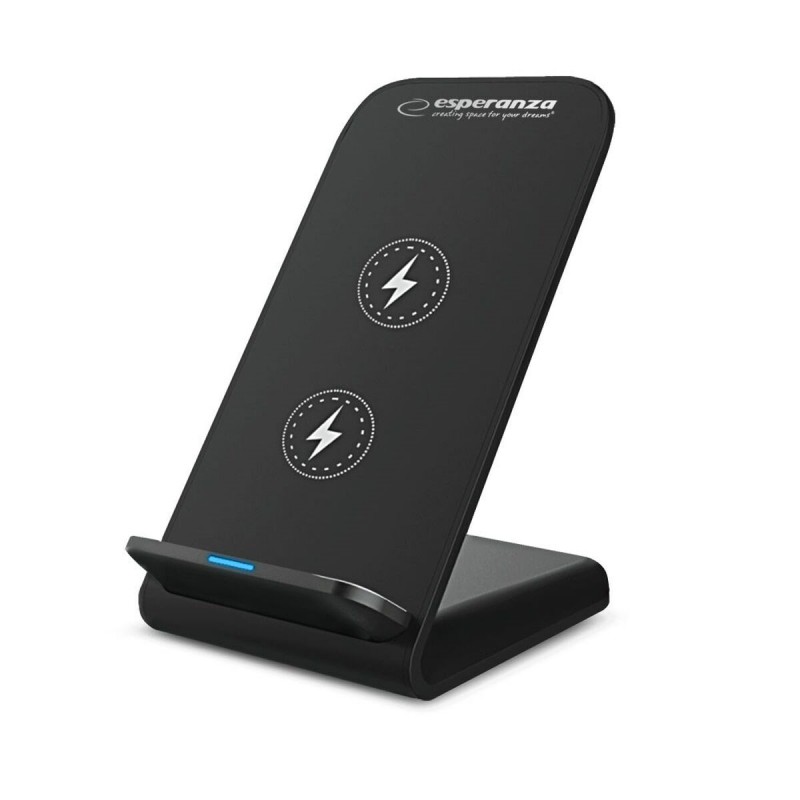 Caricabatterie senza fili con Supporto per Cellulari Esperanza EZC101 Nero Caricabatterie senza fili con Supporto per Cellulari Esperanza EZC101 Nero