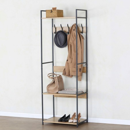Appendiabiti con ripiano Max Home Acciaio Melammina Truciolare Minimalista 60 x 175 x 40 cm