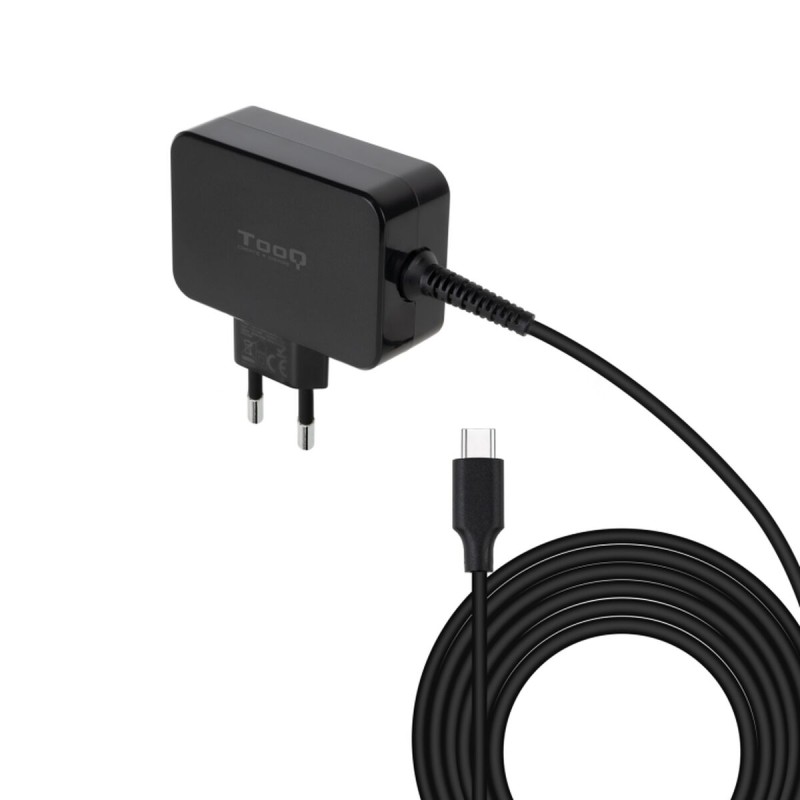 Caricabatterie da Parete TooQ TQLC-USBCGAN65PD Nero 65 W Caricabatterie da Parete TooQ TQLC-USBCGAN65PD Nero 65 W