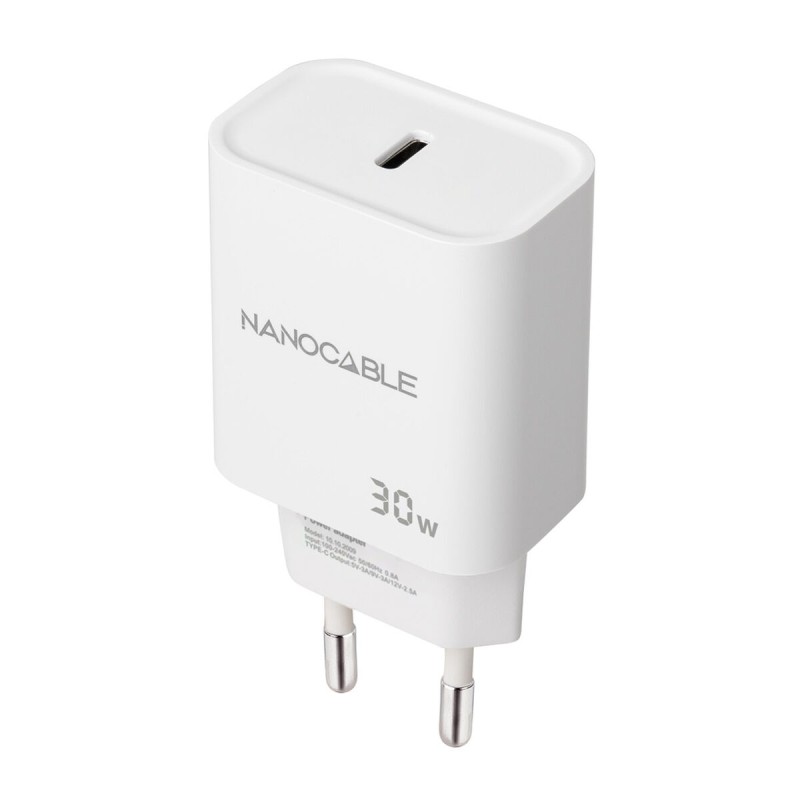 Caricabatterie da Parete NANOCABLE Bianco Caricabatterie da Parete NANOCABLE Bianco