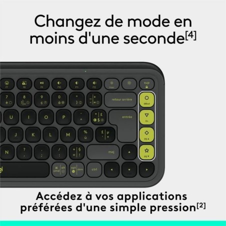 Tastiera Wireless Logitech Pop Icon Keys Grigio scuro AZERTY