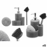 Dispenser di Sapone 2 in 1 per Lavandino Kinvara B5614B Plastica Poliresina 14 x 18,5 x 12 cm Cucina (12 Unità)