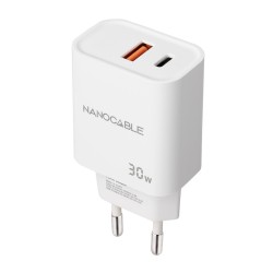 Caricabatterie da Parete NANOCABLE Bianco 30 W