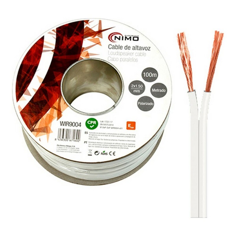 Cavo per altoparlante NIMO Bianco 2 x 1,5 mm 2 x 1,5 mm Cavo per altoparlante NIMO Bianco 2 x 1,5 mm 2 x 1,5 mm