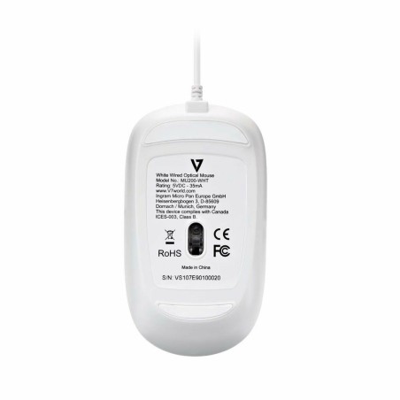 Mouse V7 MU200GS-WHT Bianco 1600 dpi