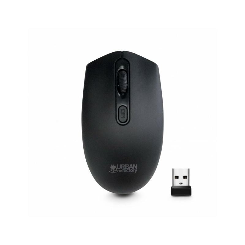 Mouse senza Fili Urban Factory FCM01UF Nero 1600 dpi Mouse senza Fili Urban Factory FCM01UF Nero 1600 dpi