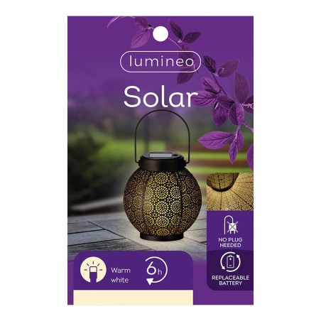 Lanterna Lumineo 897539 Solare 16 cm Nero Metallo