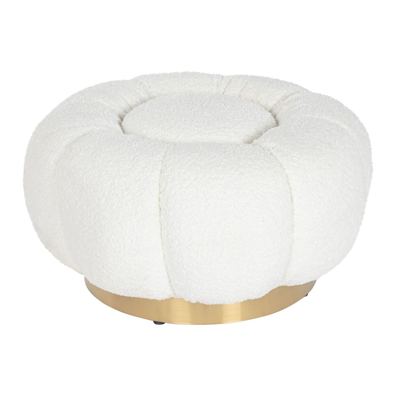 Poggiapiedi Home ESPRIT Bianco Poliestere Metallo 65 x 65 x 35 cm Poggiapiedi Home ESPRIT Bianco Poliestere Metallo 65 x 65 x 35 cm