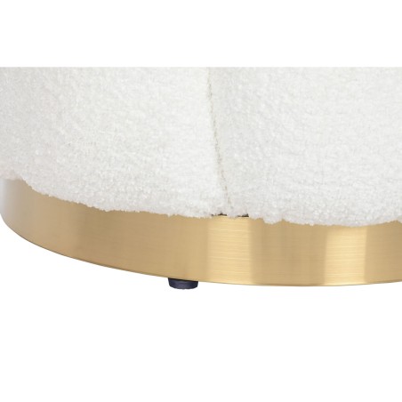 Poggiapiedi Home ESPRIT Bianco Poliestere Metallo 65 x 65 x 35 cm