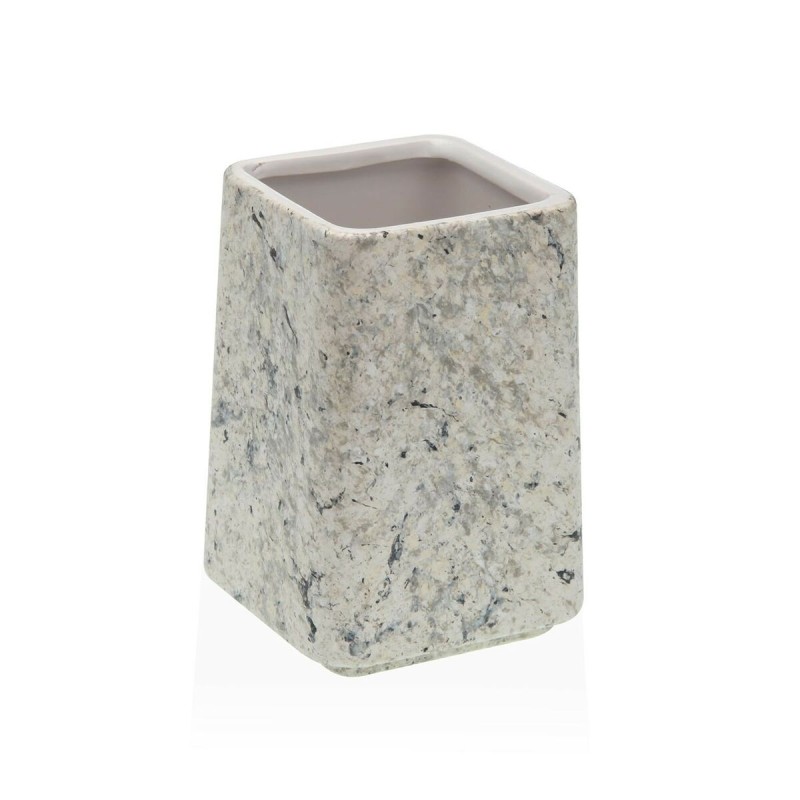 Portaspazzolini da Denti Versa Grigio Ceramica Plastica 7 x 10 x 7 cm Portaspazzolini da Denti Versa Grigio Ceramica Plastica 7 x 10 x 7 cm