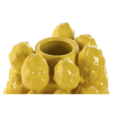 Vaso Home ESPRIT Giallo Ceramica Gres Tropicale 26 x 26 x 33 cm