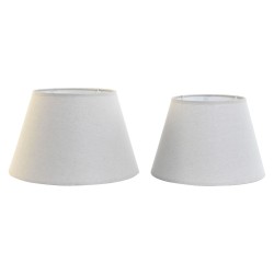 Paralume Home ESPRIT Beige Lino Metallo 40 x 40 x 25 cm (2 Unità)