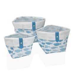 Set di Cestini Versa Aqua 14 x 14 x 14 cm