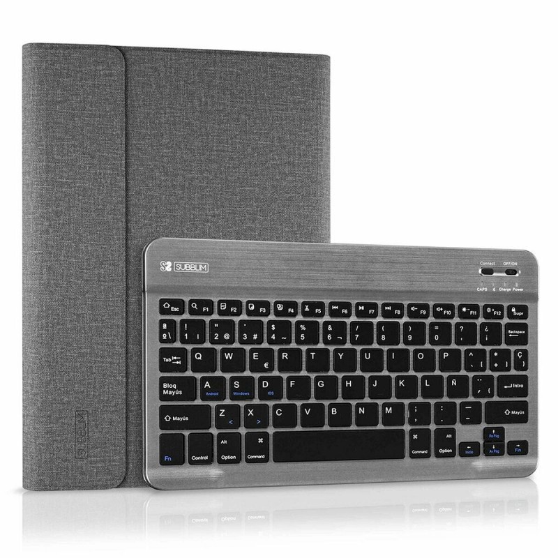 Custodia per Tablet e Tastiera Subblim SUB-KT2-BT0002 Grigio Qwerty in Spagnolo Bluetooth Custodia per Tablet e Tastiera Subblim SUB-KT2-BT0002 Grigio Qwerty in Spagnolo Bluetooth