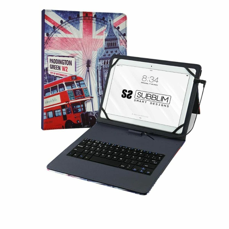 Custodia per Tablet e Tastiera Subblim SUB-KT1-USB050 Stampa Qwerty in Spagnolo Custodia per Tablet e Tastiera Subblim SUB-KT1-USB050 Stampa Qwerty in Spagnolo