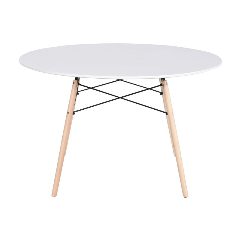 Tavolo da Pranzo Home ESPRIT Bianco Nero Naturale Betulla Legno MDF 120 x 120 x 74 cm Tavolo da Pranzo Home ESPRIT Bianco Nero Naturale Betulla Legno MDF 120 x 120 x 74 cm