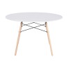 Tavolo da Pranzo Home ESPRIT Bianco Nero Naturale Betulla Legno MDF 120 x 120 x 74 cm