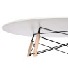 Tavolo da Pranzo Home ESPRIT Bianco Nero Naturale Betulla Legno MDF 120 x 120 x 74 cm