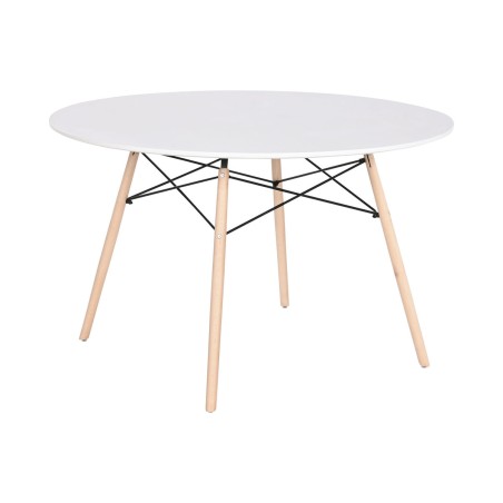 Tavolo da Pranzo Home ESPRIT Bianco Nero Naturale Betulla Legno MDF 120 x 120 x 74 cm