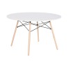 Tavolo da Pranzo Home ESPRIT Bianco Nero Naturale Betulla Legno MDF 120 x 120 x 74 cm