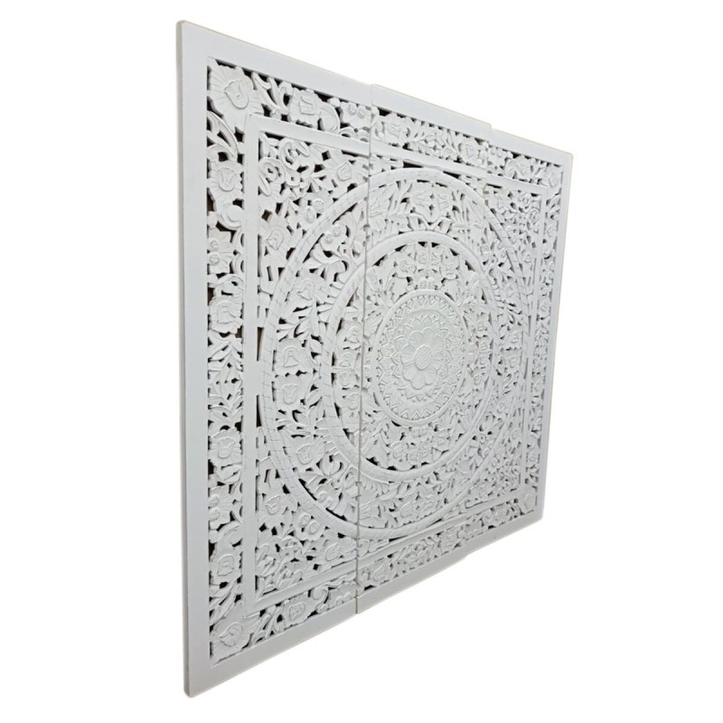 Testiera del Letto Home ESPRIT Bianco Naturale Legno MDF 180 x 3,5 x 180 cm Testiera del Letto Home ESPRIT Bianco Naturale Legno MDF 180 x 3,5 x 180 cm