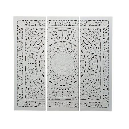 Testiera del Letto Home ESPRIT Bianco Naturale Legno MDF 180 x 3,5 x 180 cm