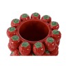 Vaso Home ESPRIT Rosso Ceramica Gres Fragole Tropicale 23 x 23 x 34 cm