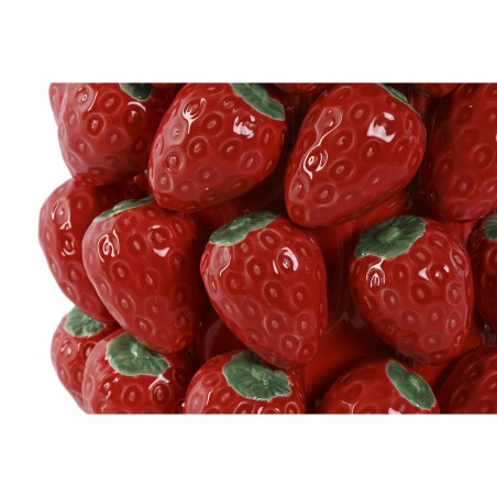 Vaso Home ESPRIT Rosso Ceramica Gres Fragole Tropicale 23 x 23 x 34 cm