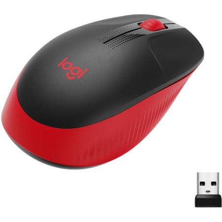 Mouse senza Fili Logitech M190 Rosso Nero/Rosso