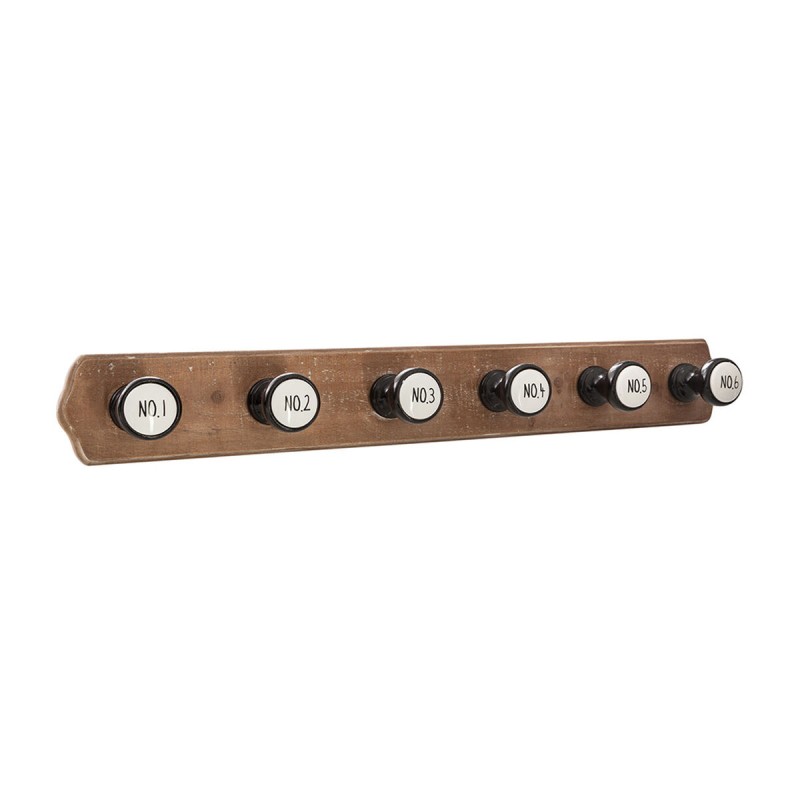 Appendiabiti da parete Atmosphera Numeri 6 Grucce 66 x 8,5 x 8,8 cm Legno Appendiabiti da parete Atmosphera Numeri 6 Grucce 66 x 8,5 x 8,8 cm Legno