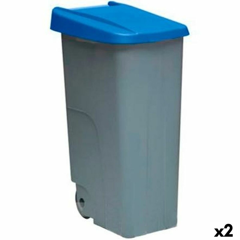 Secchio Spazzatura con Ruote Denox 110 L Azzurro 58 x 41 x 89 cm Secchio Spazzatura con Ruote Denox 110 L Azzurro 58 x 41 x 89 cm