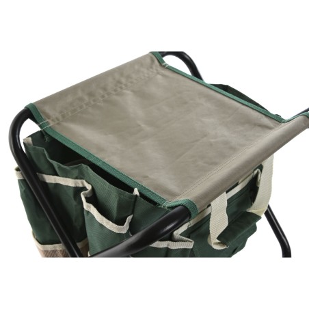 Kit di attrezzi per il giardinaggio Home ESPRIT Nero Verde Argentato Naturale Poliestere Alluminio 7 Pezzi