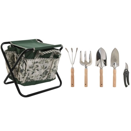 Kit di attrezzi per il giardinaggio Home ESPRIT Bianco Verde Poliestere Alluminio 7 Pezzi