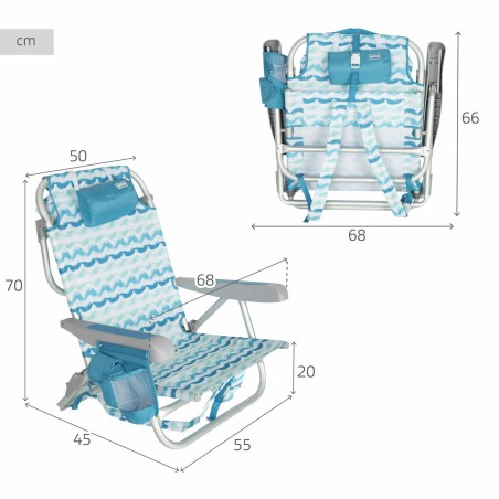 Sedia da Spiaggia Aktive 50 x 70 x 45 cm (2 Unità)