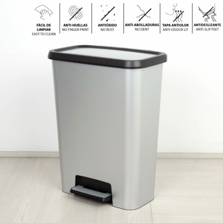 Secchio della spazzatura Curver Grigio Plastica 50 L (5 Unità)