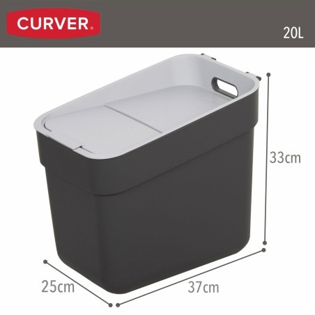 Secchio della spazzatura Curver Grigio Plastica 20 L (6 Unità)