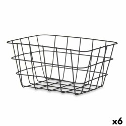 Cestino Multiuso Kinvara W5759K-S BLACK Nero Metallo 24,5 x 12 x 18 cm Rettangolare (6 Unità)