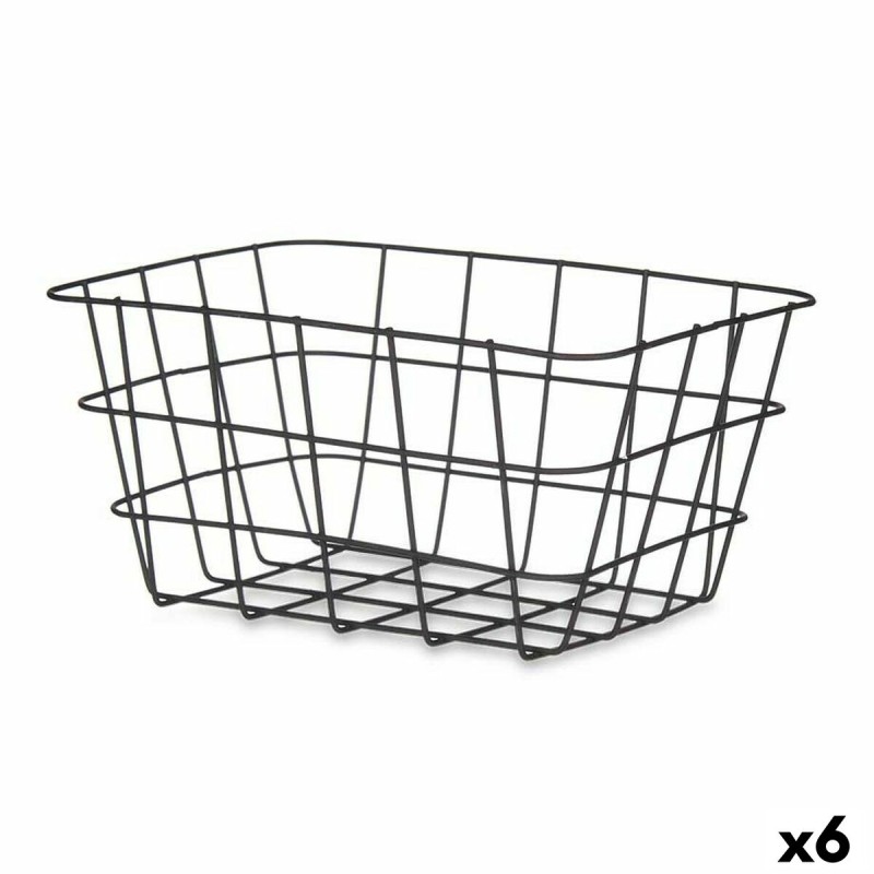 Cestino Multiuso Kinvara W5759K-S BLACK Nero Metallo 24,5 x 12 x 18 cm Rettangolare (6 Unità) Cestino Multiuso Kinvara W5759K-S BLACK Nero Metallo 24,5 x 12 x 18 cm Rettangolare (6 Unità)